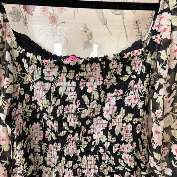 EUC Betsy Johnson Floral Black and Pink Women's Dress - Picture 4 of 6